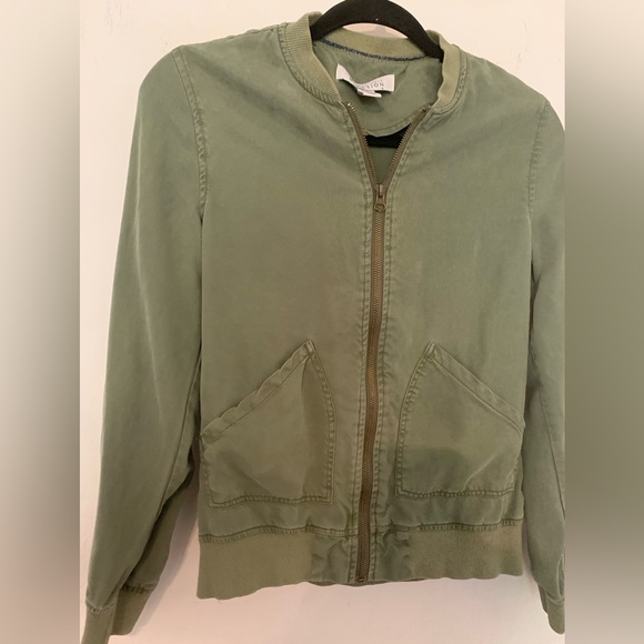 Kenneth Cole Army Green Coat Bomber Jacket Women’s Size S Full Zip - Picture 9 of 16